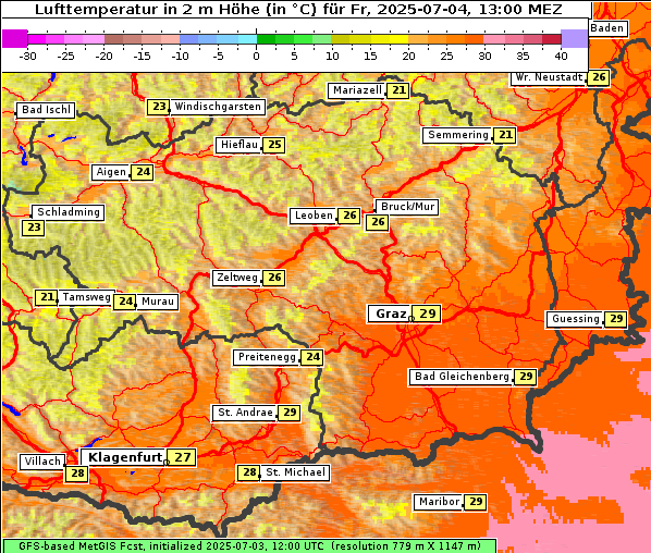 Temperatur, 4. 7. 2025