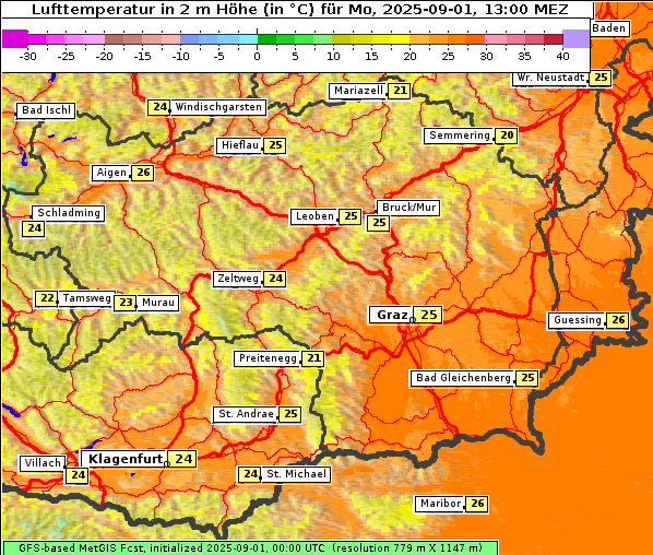 Temperatur, 1. 9. 2025