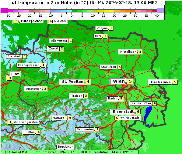 Temperatur, 18. 2. 2026