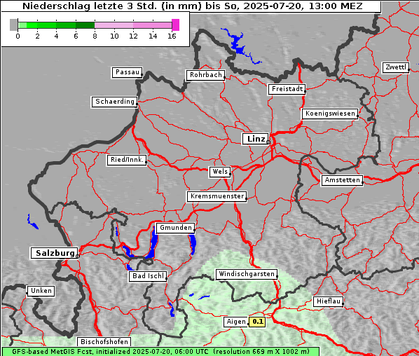 Niederschlag, 20. 7. 2025