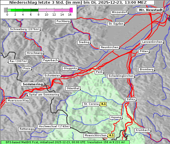Niederschlag, 23. 12. 2025