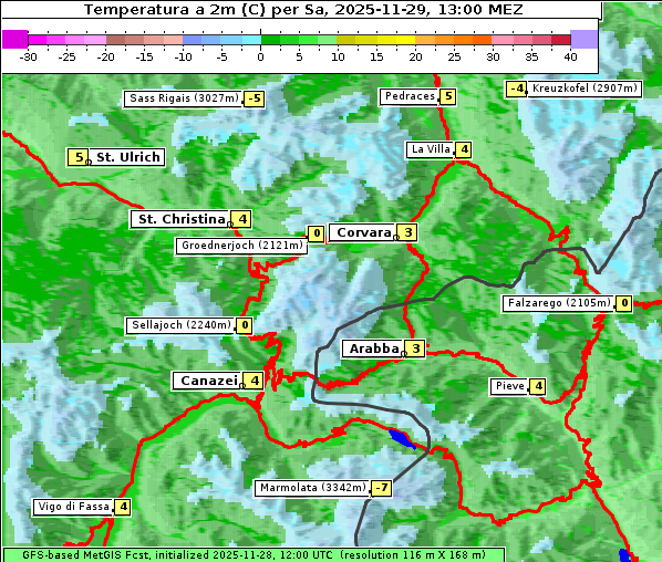 Temperatur, 29. 11. 2025