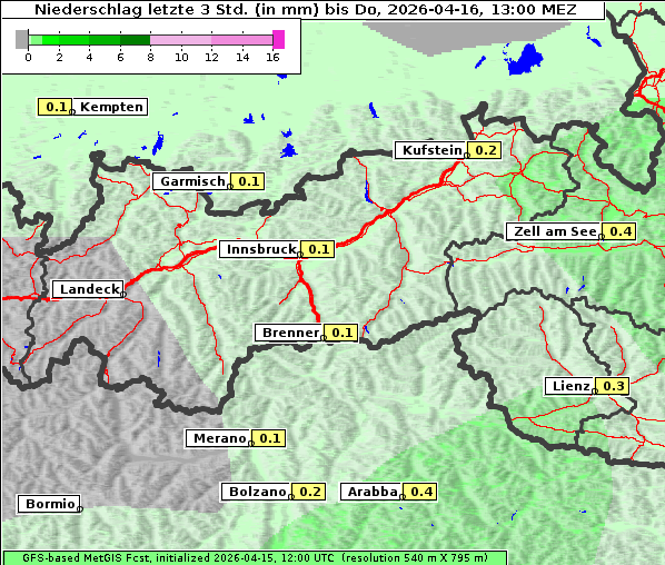 Niederschlag, 16. 4. 2026
