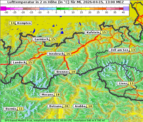 Temperatur, 15. 4. 2026