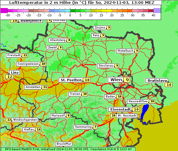 Temperatur, 3. 11. 2024