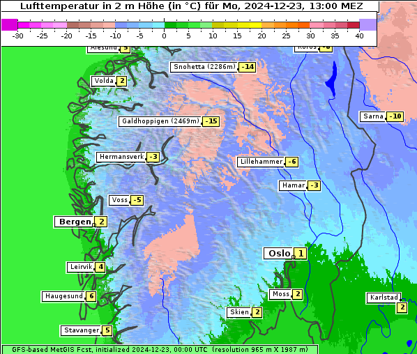 Temperatur, 23. 12. 2024