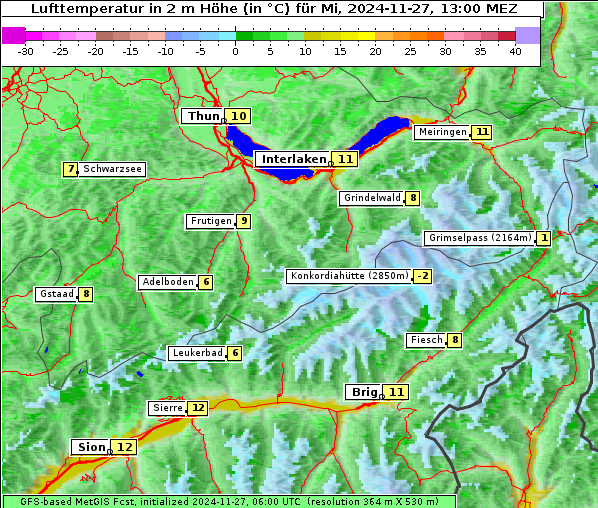 Temperatur, 27. 11. 2024