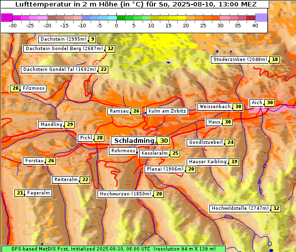 Temperatur, 10. 8. 2025