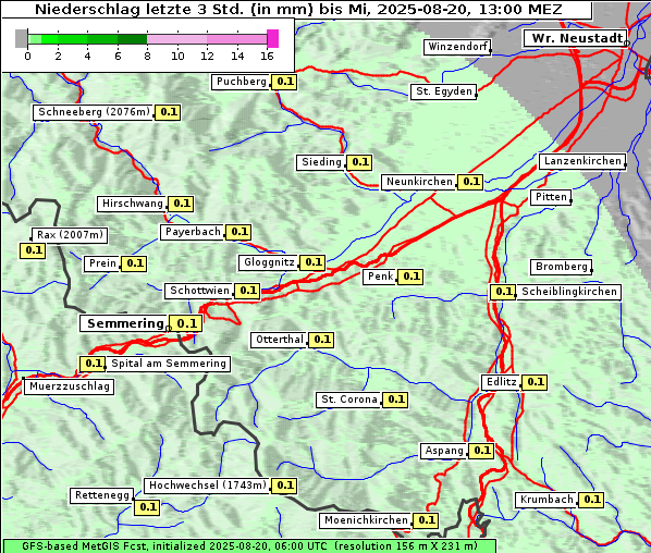Niederschlag, 20. 8. 2025