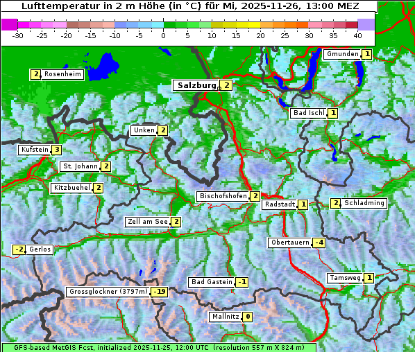 Temperatur, 26. 11. 2025