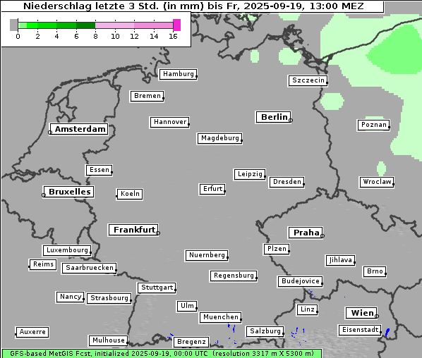 Niederschlag, 19. 9. 2025