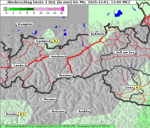 Niederschlag, 1. 12. 2025