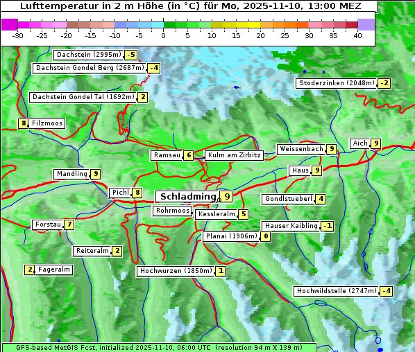 Temperatur, 10. 11. 2025
