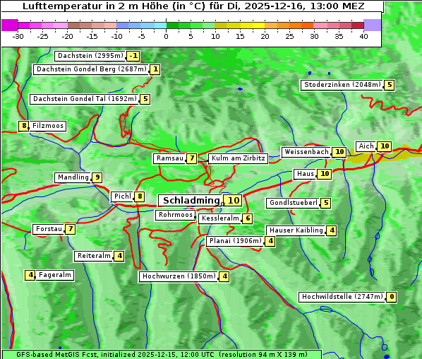 Temperatur, 16. 12. 2025