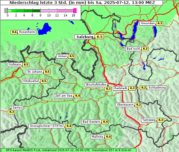 Niederschlag, 12. 7. 2025