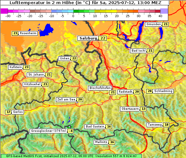 Temperatur, 12. 7. 2025