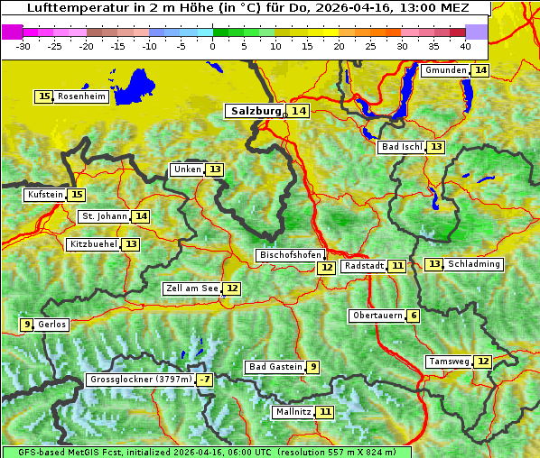 Temperatur, 16. 4. 2026