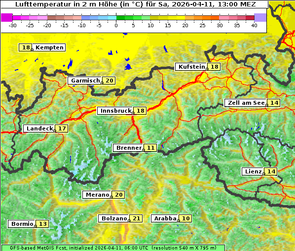 Temperatur, 11. 4. 2026