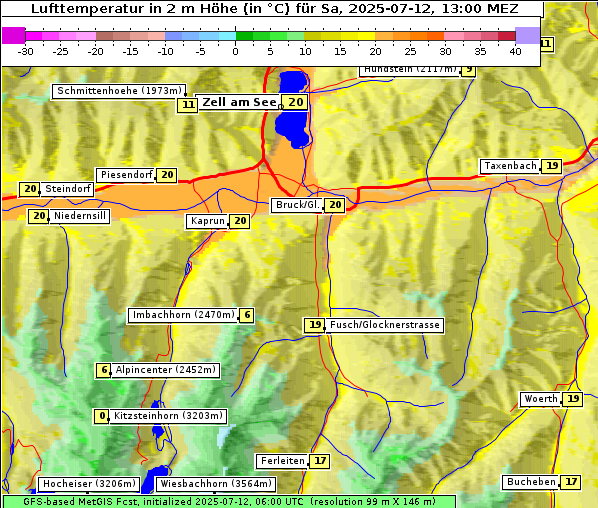 Temperatur, 12. 7. 2025