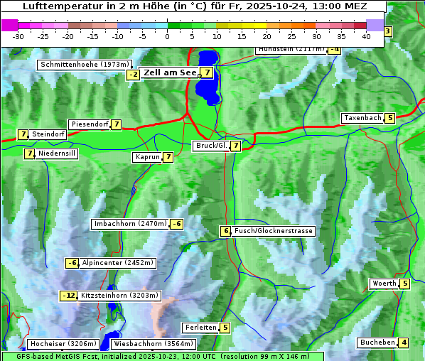 Temperatur, 24. 10. 2025