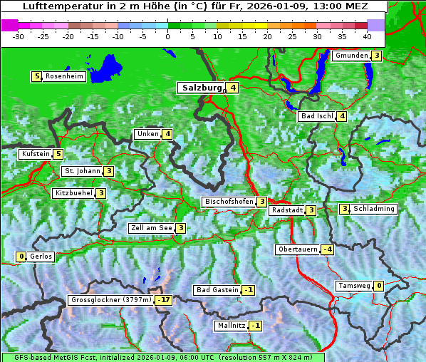 Temperatur, 9. 1. 2026