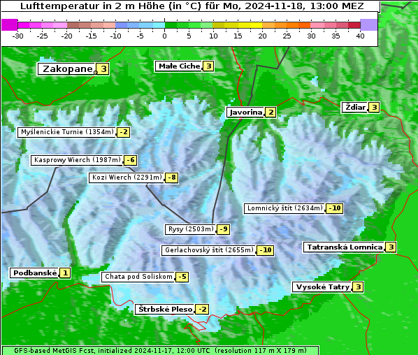 Temperatur, 18. 11. 2024