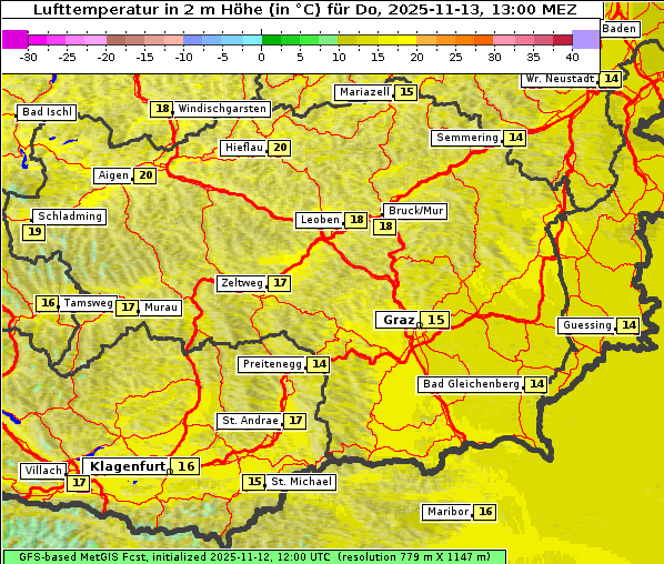 Temperatur, 13. 11. 2025