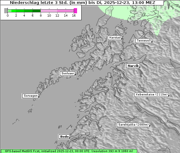 Niederschlag, 23. 12. 2025