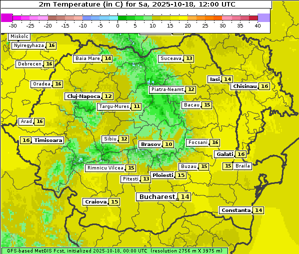 Temperatur, 18. 10. 2025