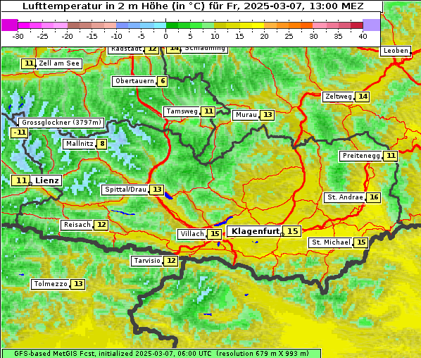 Temperatur, 7. 3. 2025