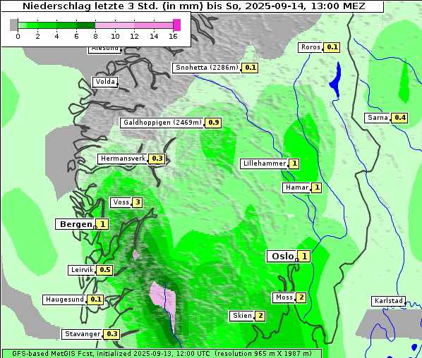 Niederschlag, 14. 9. 2025
