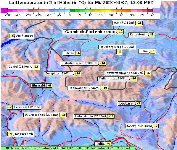 Temperatur, 7. 1. 2026