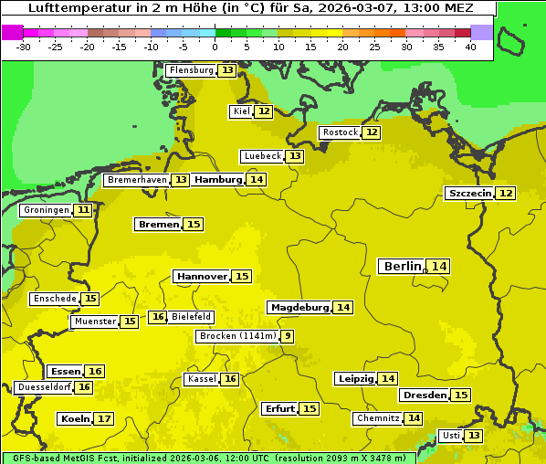 Temperatur, 7. 3. 2026