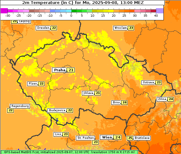 Temperatur, 8. 9. 2025