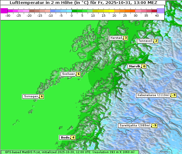 Temperatur, 31. 10. 2025