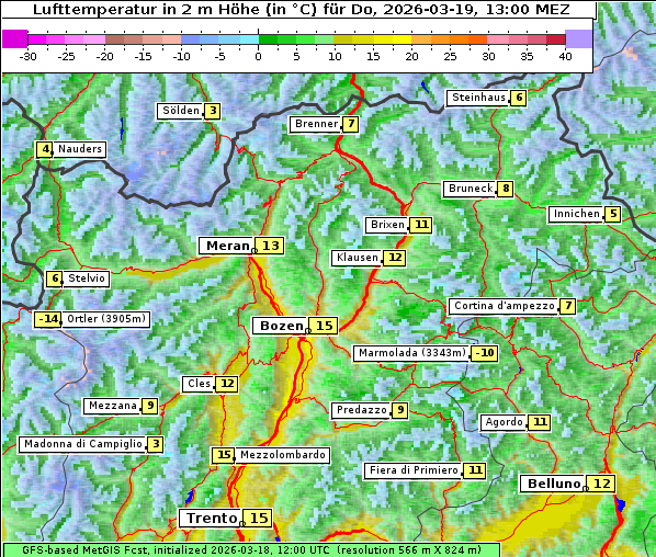 Temperatur, 19. 3. 2026