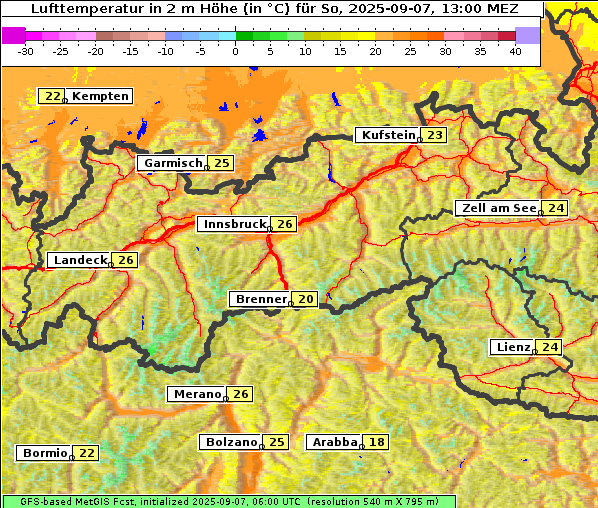 Temperatur, 7. 9. 2025