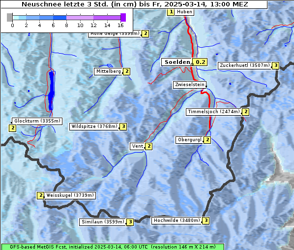 Neuschnee, 14. 3. 2025