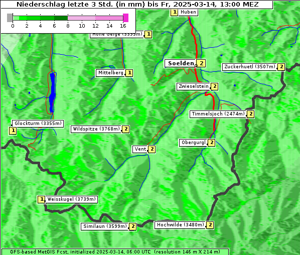 Niederschlag, 14. 3. 2025