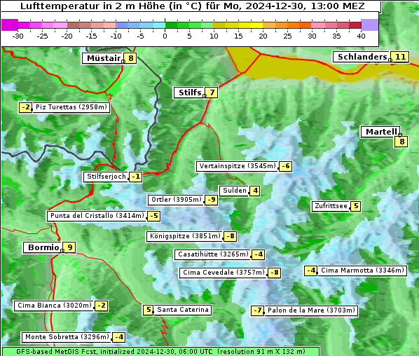 Temperatur, 30. 12. 2024