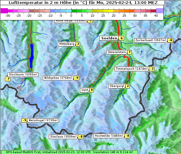 Temperatur, 24. 2. 2025