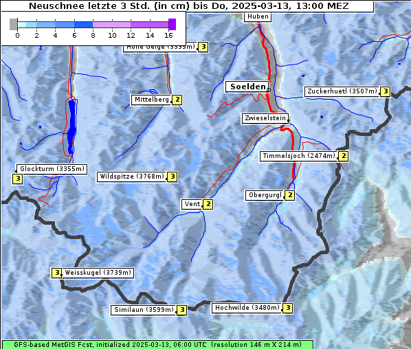 Neuschnee, 13. 3. 2025