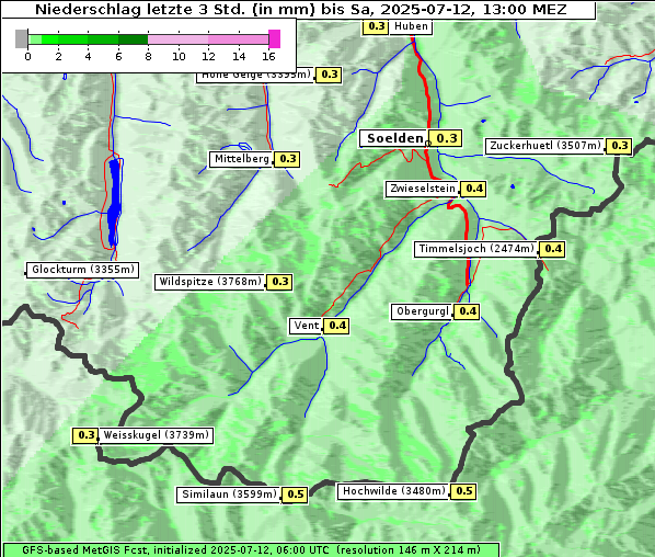 Niederschlag, 12. 7. 2025