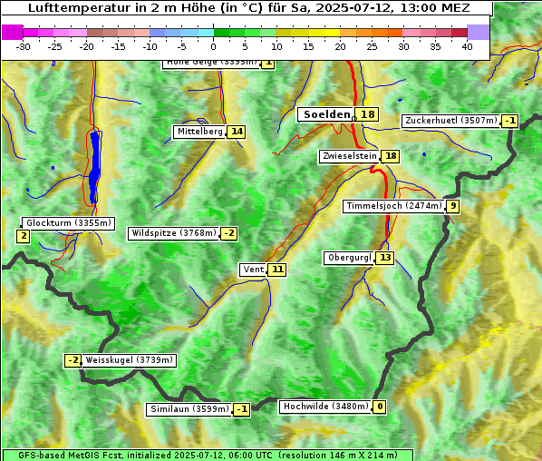 Temperatur, 12. 7. 2025
