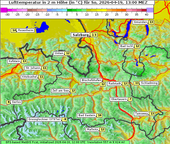 Temperatur, 19. 4. 2026