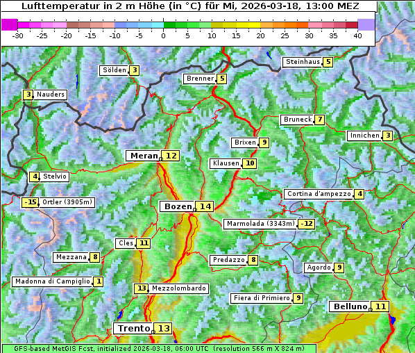 Temperatur, 18. 3. 2026