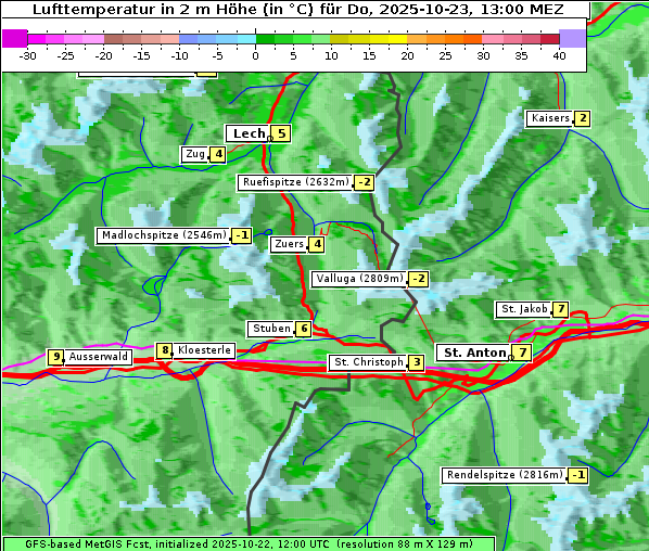 Temperatur, 23. 10. 2025