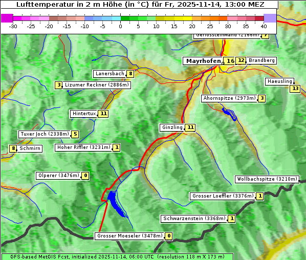 Temperatur, 14. 11. 2025