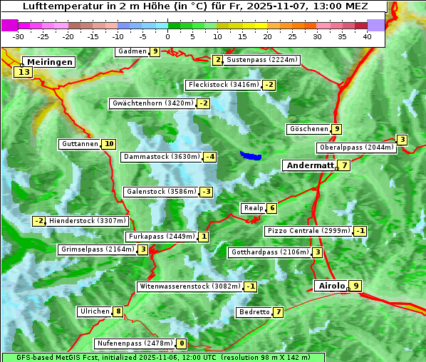 Temperatur, 7. 11. 2025