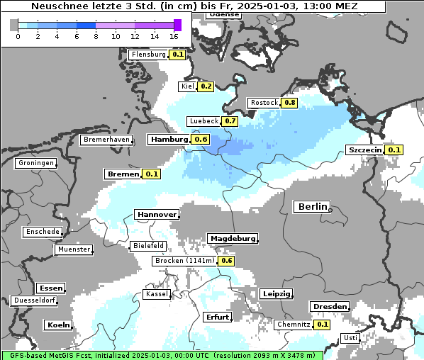 Neuschnee, 3. 1. 2025